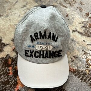 Armani Exchange Gray and White Cap